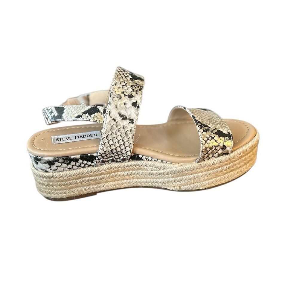 Steve Madden Women's Espadrille Wedge Sandals Size 8 Python Print - Picture 7 of 11